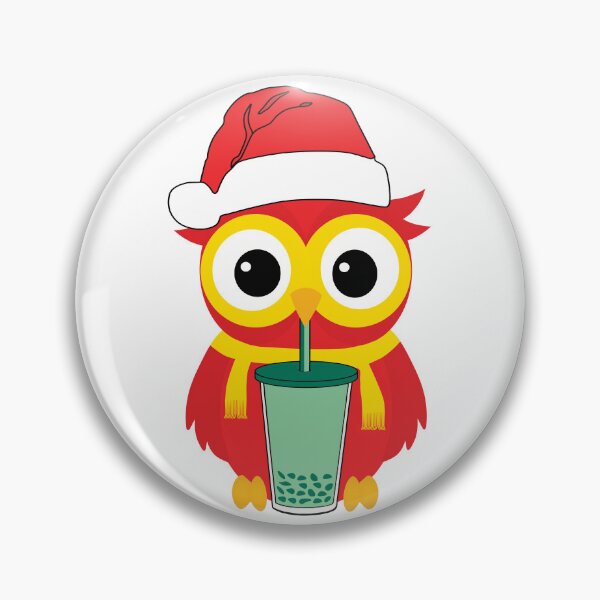 Item preview, Bubble tea drinking cute Red owl designed and sold by UniqueDesignHub.