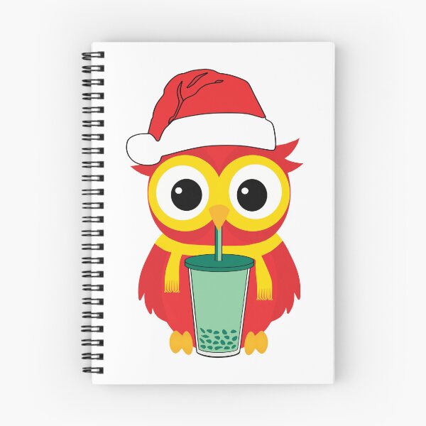 Item preview, Bubble tea drinking cute Red owl designed and sold by UniqueDesignHub.