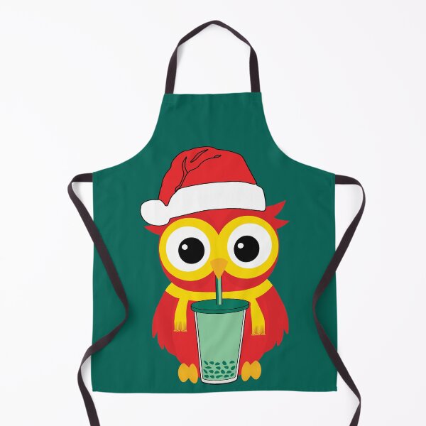 Item preview, Bubble tea drinking cute Red owl designed and sold by UniqueDesignHub.