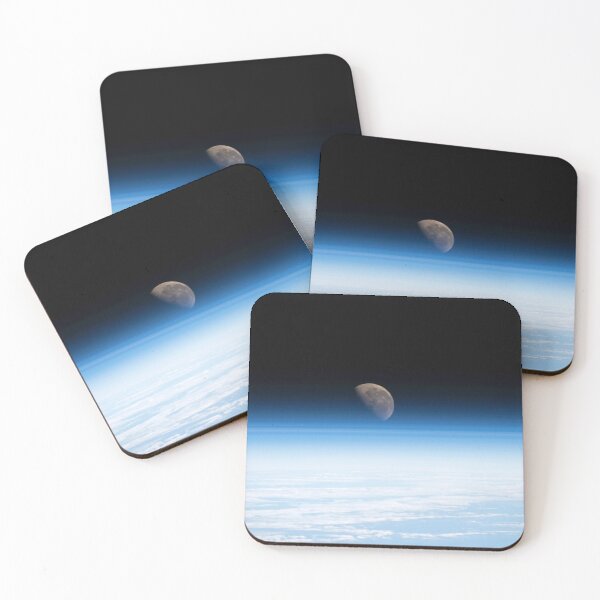 Item preview, STK205032S-The waning-gibbous moon shines through Earth's atmosphere.  designed and sold by StocktrekImages.