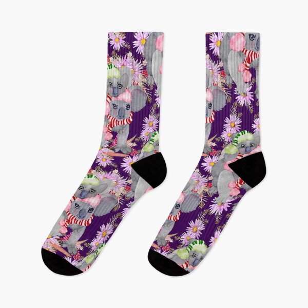 Item preview, Koala Family Botanical Christmas - Festive Purple designed and sold by Sketchbook Designs.