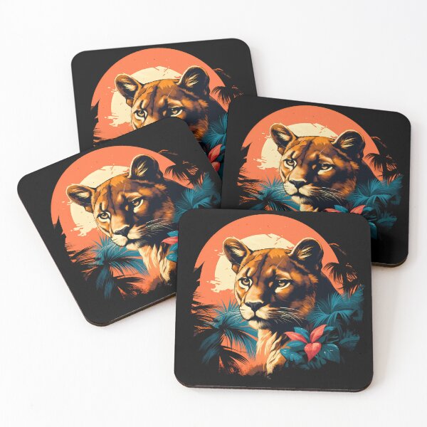 Item preview, Cougar In The Savanna Nature. Safari mountain lion illustration  designed and sold by NBSStore.