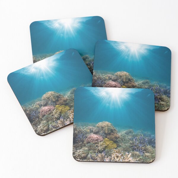 Item preview, Sunlight underwater on a coral reef in the Pacific ocean designed and sold by Seaphotoart.