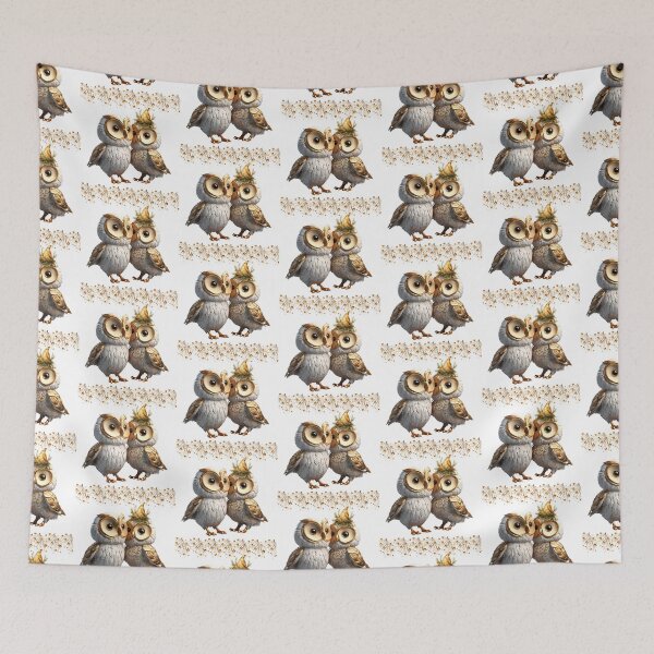 Item preview, A couple of love Owls in cozy winter on Happy Owlidays  designed and sold by BotunPeony.