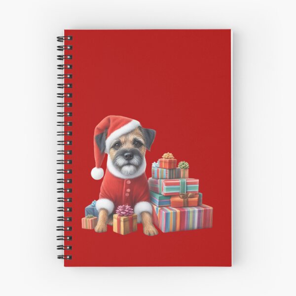 Artikelvorschau, Kleiner Border Terrier mit Weihnachtsgeschenken entworfen und verkauft von Studio Pico.
