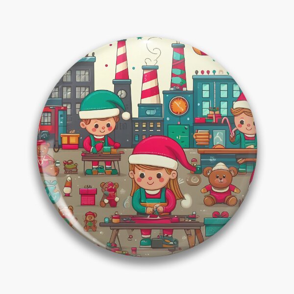 Item preview, Santa making childrens toys with his helpers.  designed and sold by fatbanana.