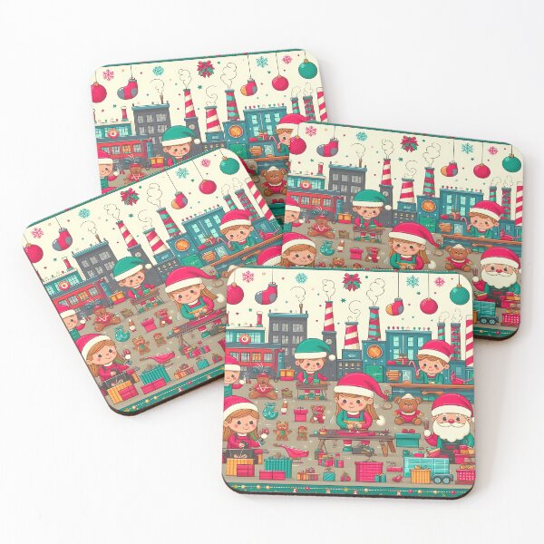 Item preview, Santa making childrens toys with his helpers.  designed and sold by fatbanana.