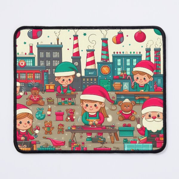 Item preview, Santa making childrens toys with his helpers.  designed and sold by fatbanana.