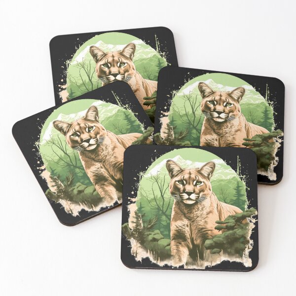 Item preview, Cougar In Nature, Mountain Lion Illustration  designed and sold by NBSStore.