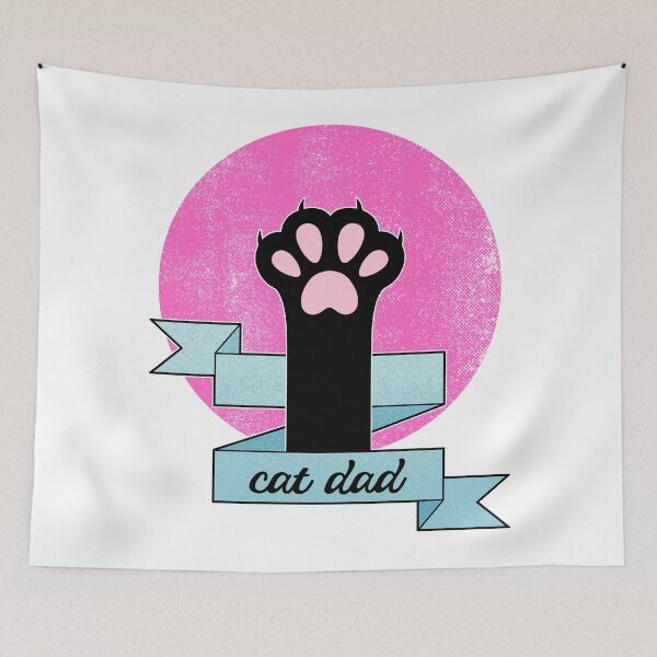 Item preview, Cat Dad | Cat Paw | Teal and Pink  designed and sold by ObsidianDaz.