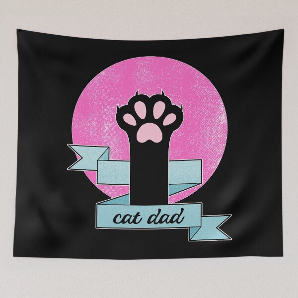 Item preview, Cat Dad | Cat Paw | Teal and Pink  designed and sold by ObsidianDaz.
