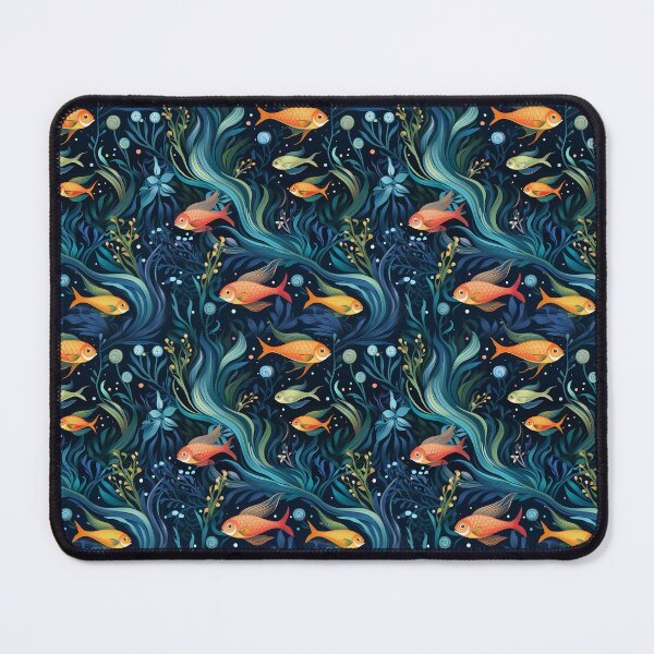 Item preview, Tropical Fish Swimming Dark Blue Ocean designed and sold by NikkofTime.