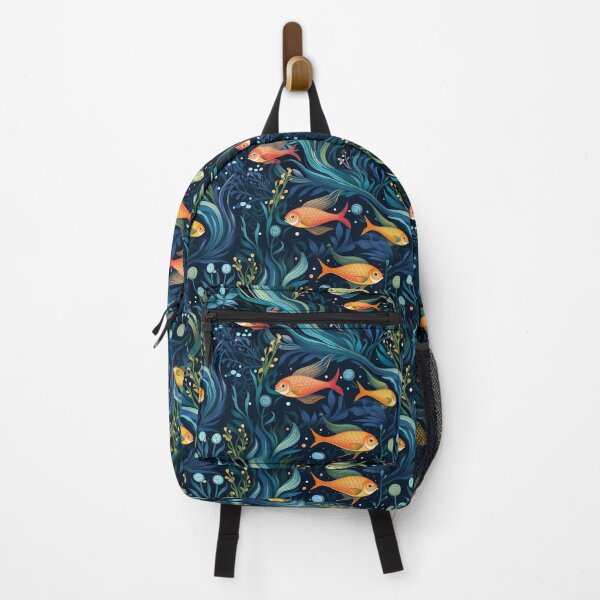 Item preview, Tropical Fish Swimming Dark Blue Ocean designed and sold by NikkofTime.