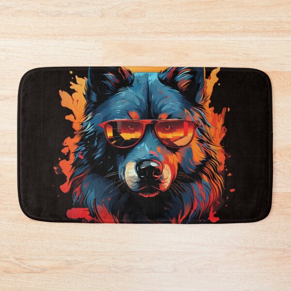 Item preview, Sunset synthwave wolf in glasses designed and sold by SkyEditor.