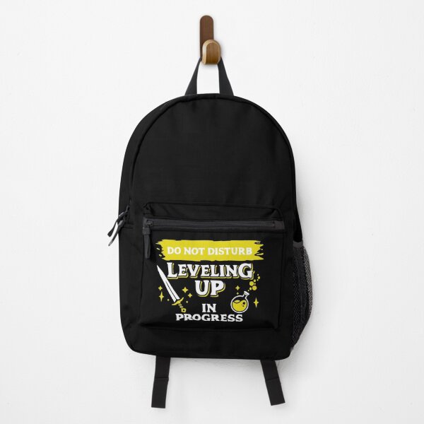 Item preview, Do Not Disturb Leveling Up In Progress Light Yellow Label designed and sold by wolfkin-design.