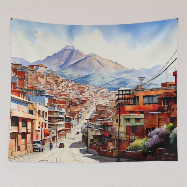 Item preview, Watercolor Design of La Paz - Bolivia designed and sold by Sketch-Shack.