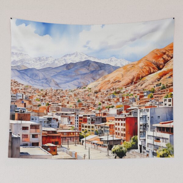 Item preview, Watercolor Design of La Paz - Bolivia designed and sold by Sketch-Shack.