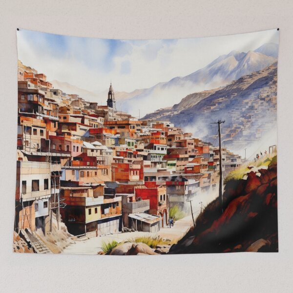 Item preview, Watercolor Design of La Paz - Bolivia designed and sold by Sketch-Shack.