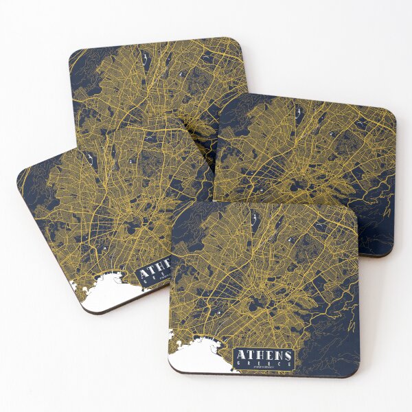 Item preview, Athens City Map of Greece - Gold Art Deco designed and sold by deMAP.