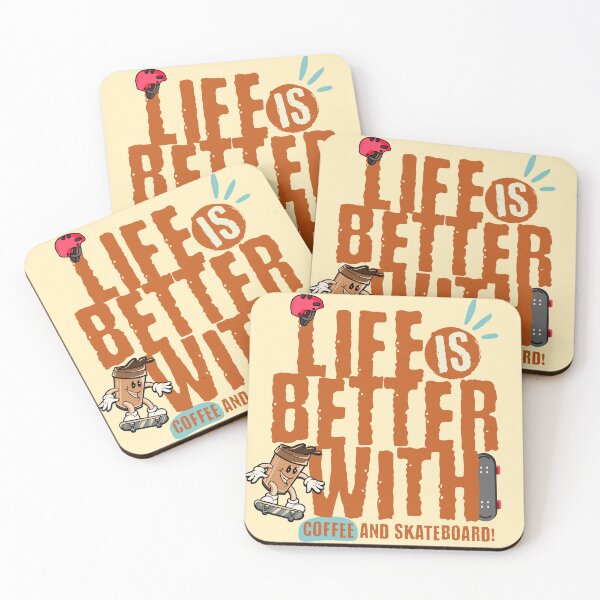 Item preview, Life Is Better With Coffee And Skateboard designed and sold by Ninety9Secrets.