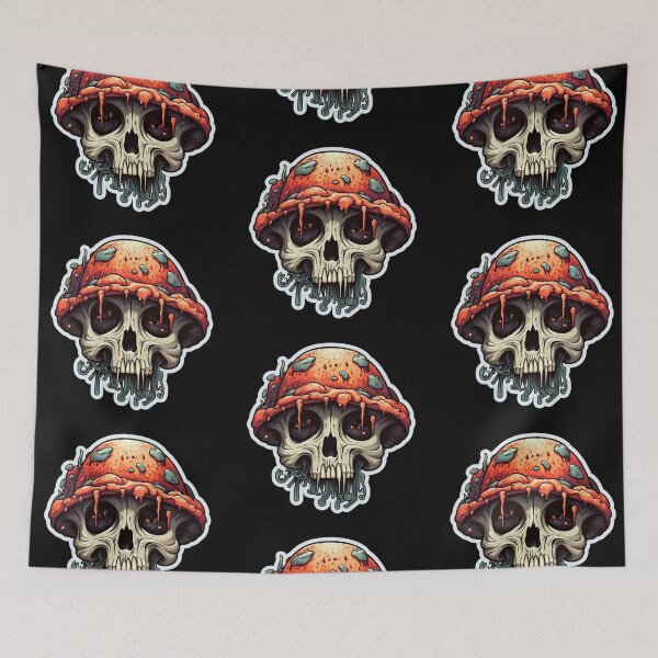 Item preview, Trippy Rotten Mushroom Skull designed and sold by Nightarcade.