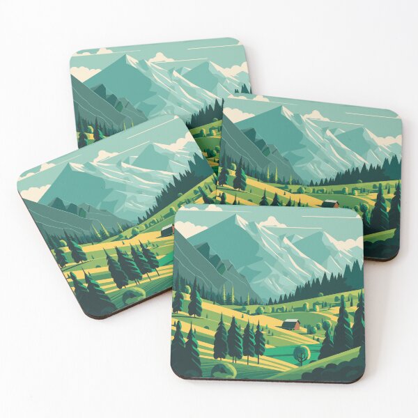 Item preview, Green Alpine Landscape designed and sold by Vector Scout Lab.