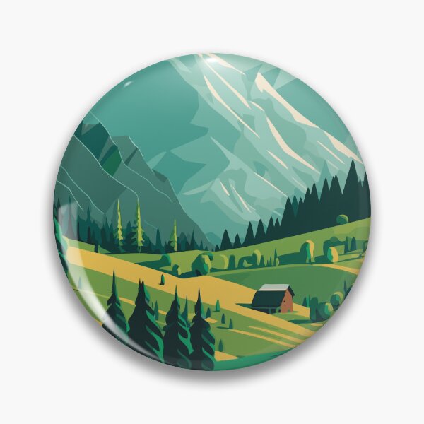 Item preview, Green Alpine Landscape designed and sold by Vector Scout Lab.
