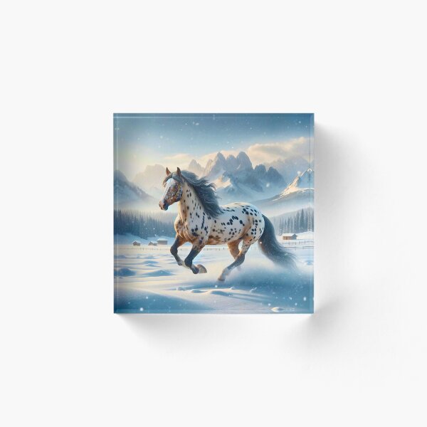 Item preview, Appaloosa horse in winter with mountains designed and sold by DesignMT.