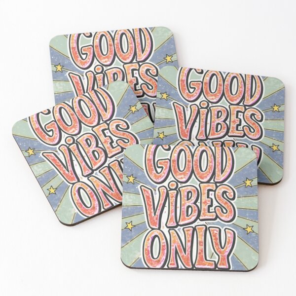 Item preview, Good Vibes Only Groovy Retro Blue  designed and sold by Lunacreativetime.