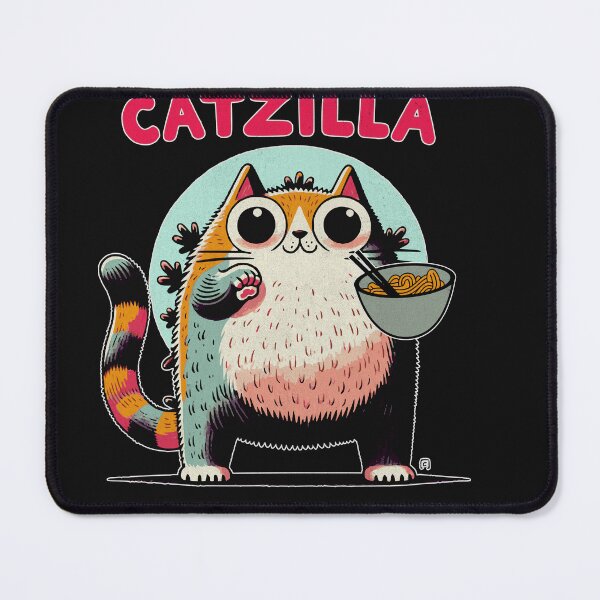 Item preview, CATZILLA RERTO WITH RAMEN BOWL designed and sold by HYPeR-NaTUrE.