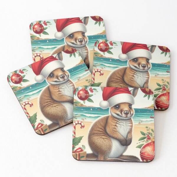 Artikelvorschau, Niedliches australisches Wallabie-Weihnachtsdesign – festliche Grüße mit australischem Charme entworfen und verkauft von wildstraya.