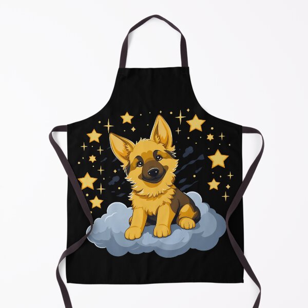 Item preview, Cute Kawaii German Shepherd Puppy Dog On The Cloud With Stars. Gsd dog breed baby pup Illustration designed and sold by NBSStore.