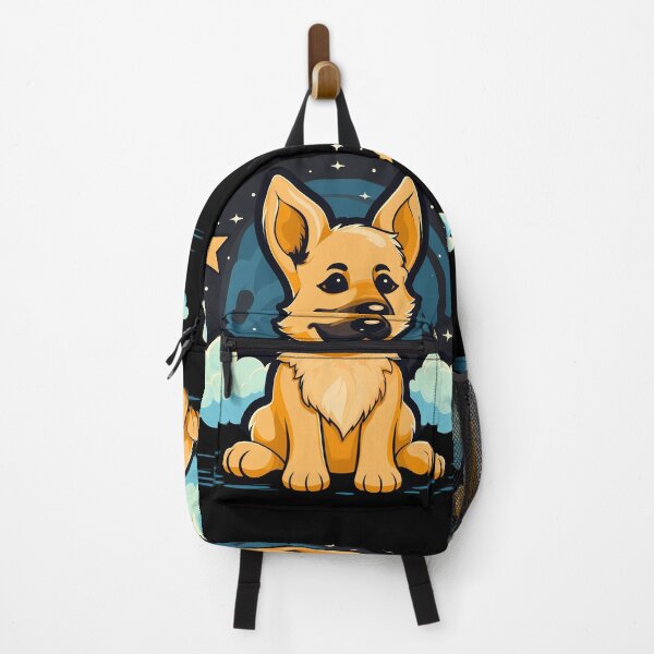 Aperçu de l'œuvre Mignon chiot berger allemand Kawaii sur le nuage avec des étoiles. Gsd chien race bébé chiot Illustration créée et vendue par NBSStore.