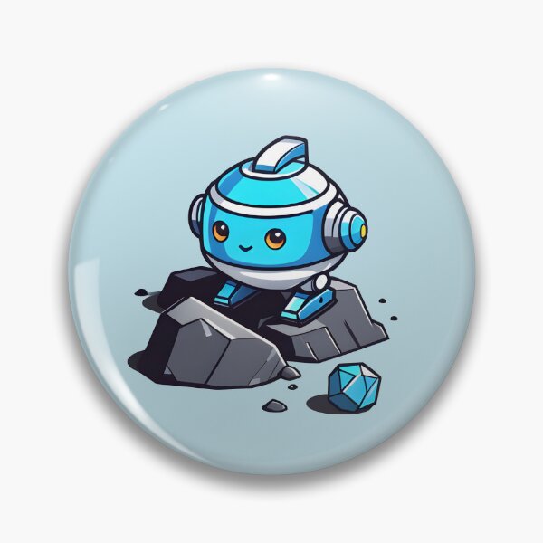 Item preview, Little blue robot on stones designed and sold by SpaceRockMining.