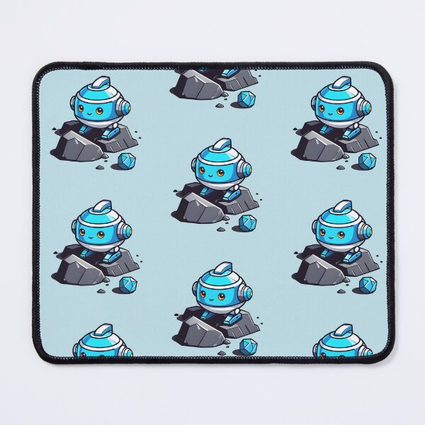 Item preview, Little blue robot on stones designed and sold by SpaceRockMining.