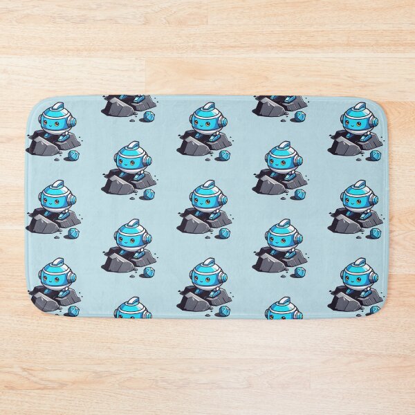Item preview, Little blue robot on stones designed and sold by SpaceRockMining.