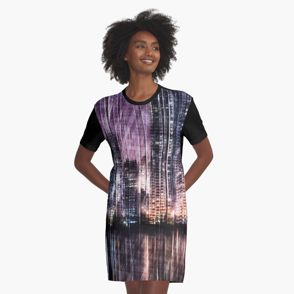 Night Reflections Graphic T-Shirt Dress