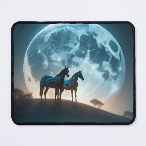 Aperçu de l'œuvre Chevaux Appaloosa au clair de lune créée et vendue par DesignMT.