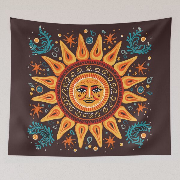 Item preview, Retro Folk Art Sun designed and sold by ImprintMage.