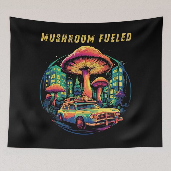 Item preview, Retro Car Fueled By Hippie Mushrooms designed and sold by CosyTeal.