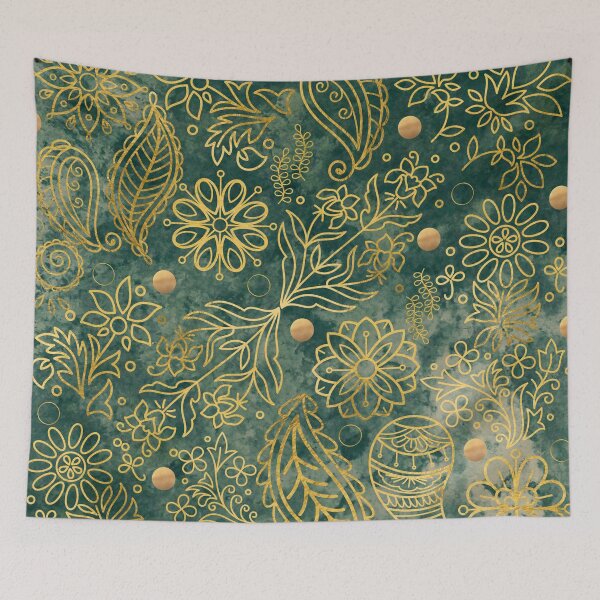 Item preview, hazy green and gold mandala pattern designed and sold by Taloory.