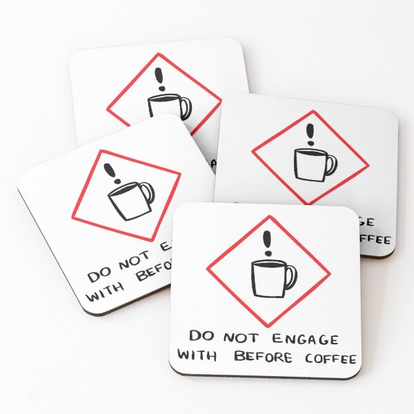 Item preview, Coffee warning sticker designed and sold by twisteddoodles.