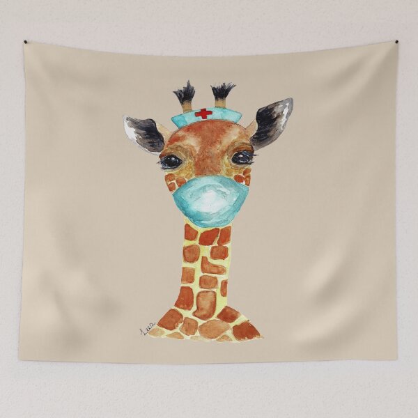 Item preview, Watercolour Frontline Giraffe  designed and sold by Artbylees.