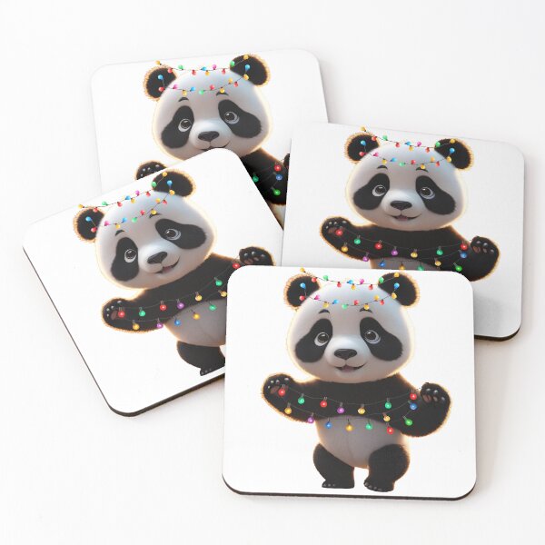 Item preview, Cute Panda with Christmas lights no santa hat no Christmas tree designed and sold by BotunPeony.