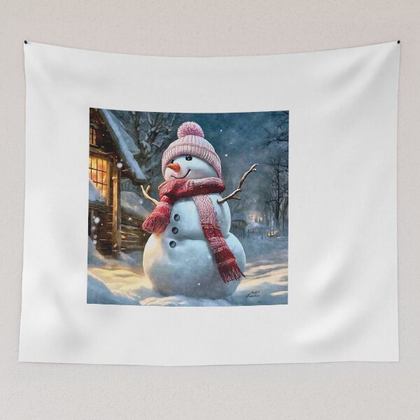Item preview, Happy Snowman With Pink Hat designed and sold by CAC Graphics.