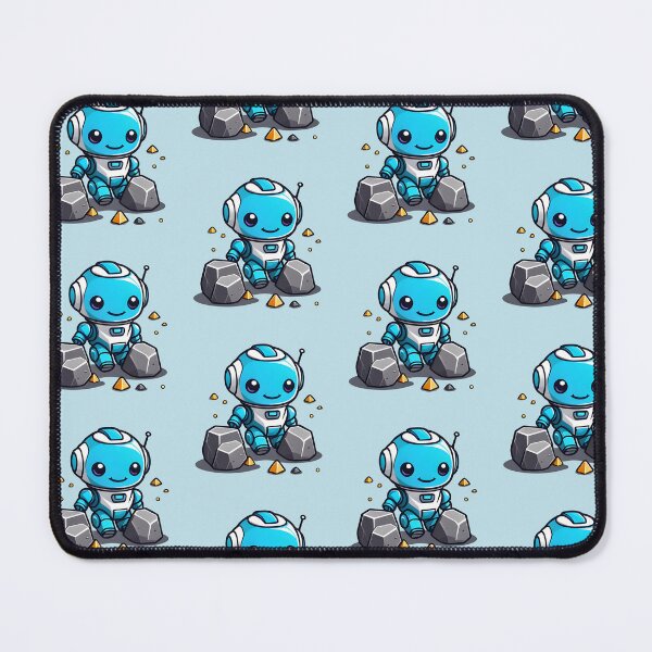 Item preview, Little blue robot with stones designed and sold by SpaceRockMining.
