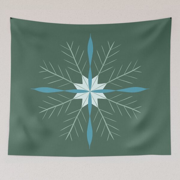 Item preview, Minimalist snowflake in green motif designed and sold by martaaileen.