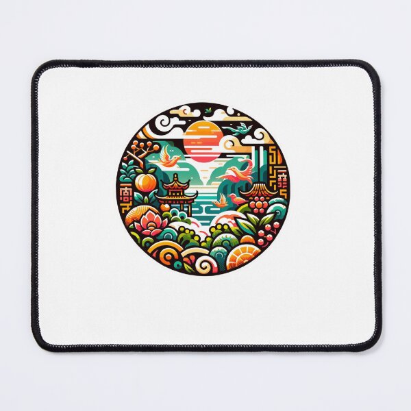 Item preview, traditional Chinese house under a sunset designed and sold by VoilaPrint.
