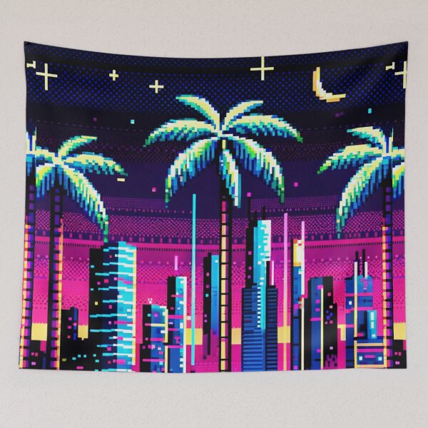 Item preview, Cyber Palms: Neon Nightscape designed and sold by PixelPunkster.