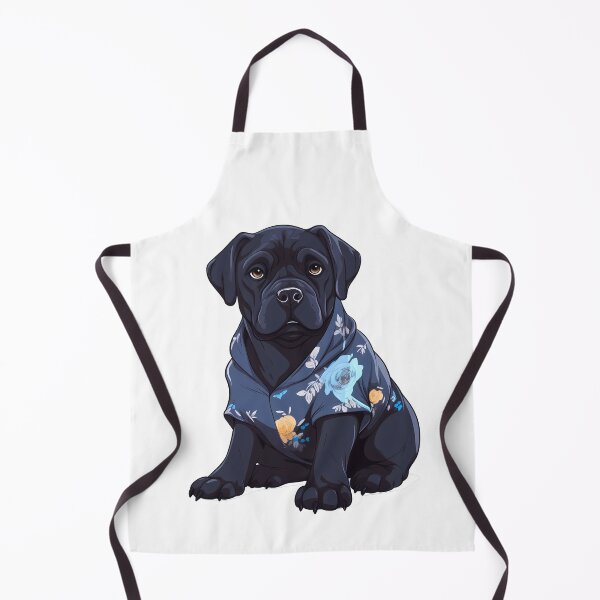 Item preview, Illustration of Cute Black Italian Mastiff Cane Corso Puppy Dog Wearing Tropical Shirt , Canary mastiff Molosser Dog Breed designed and sold by NBSStore.